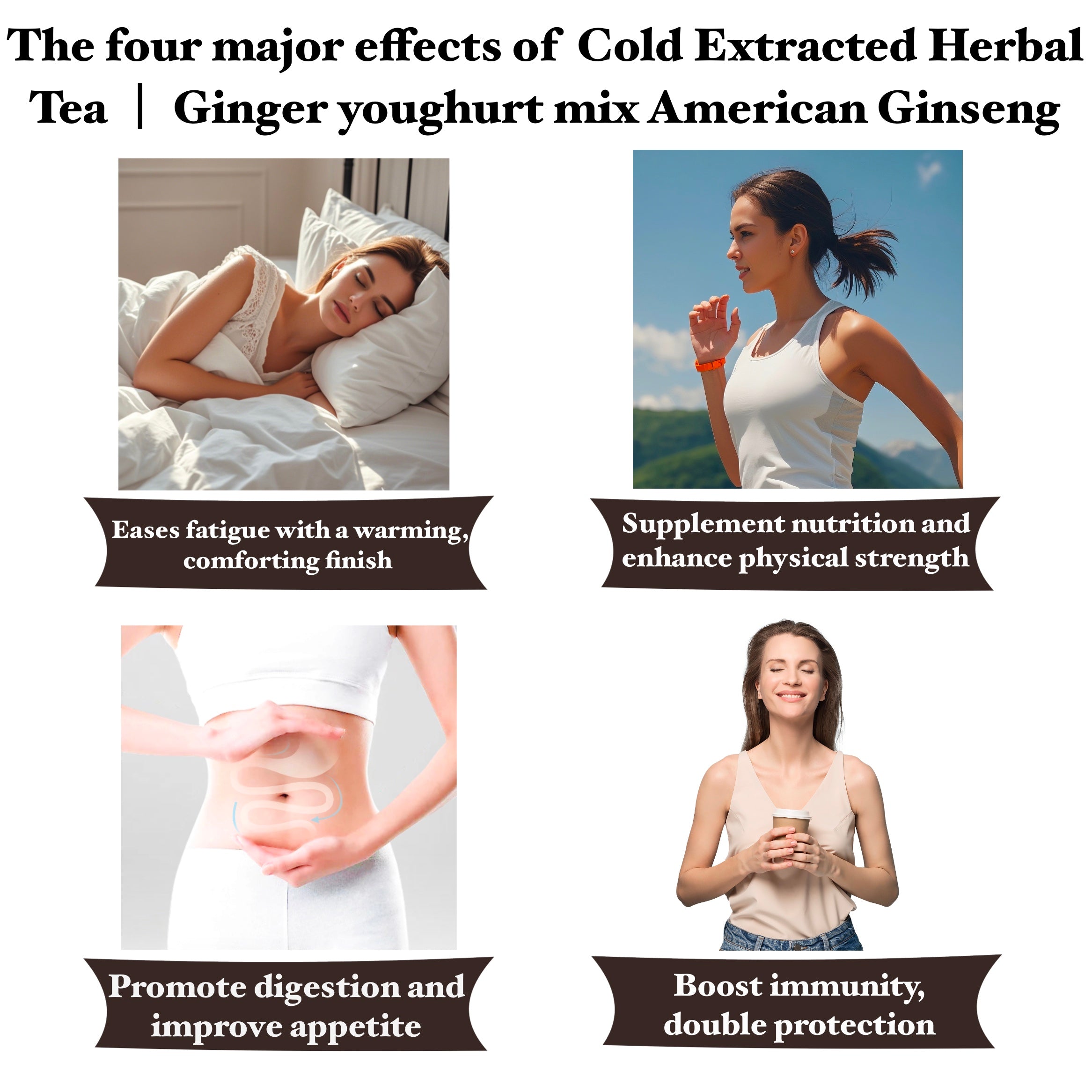 Cold Extracted Herbal Tea | Ginger youghurt mix American Ginseng