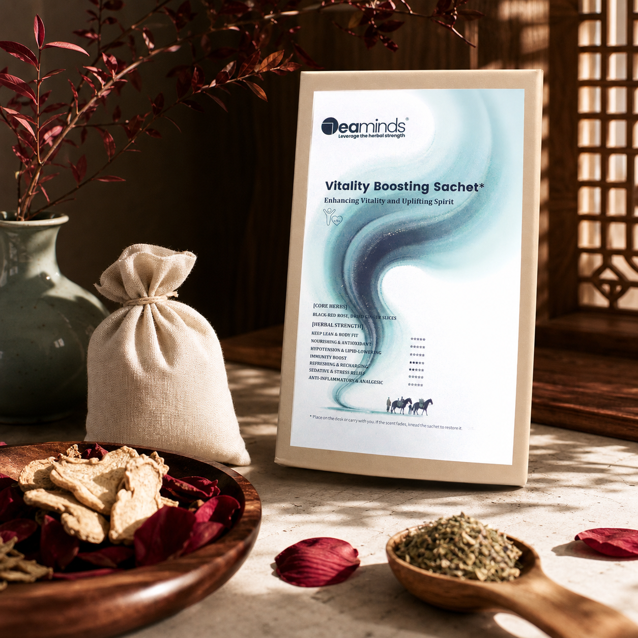 7eaminds Botanical Sachet · Rose & Dried Ginger