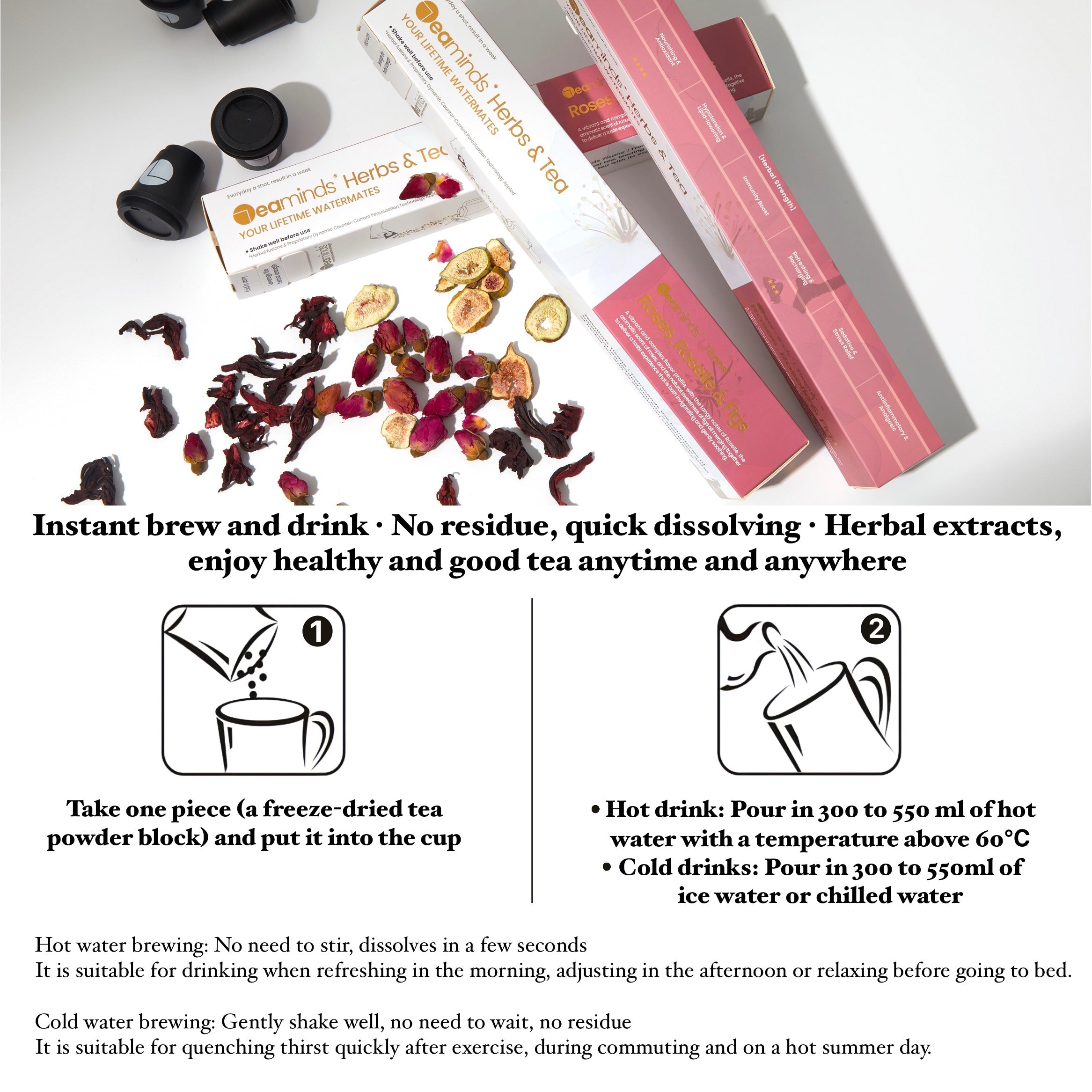 Cold Extracted Herbal Tea | Rose & Hibiscus & Figs