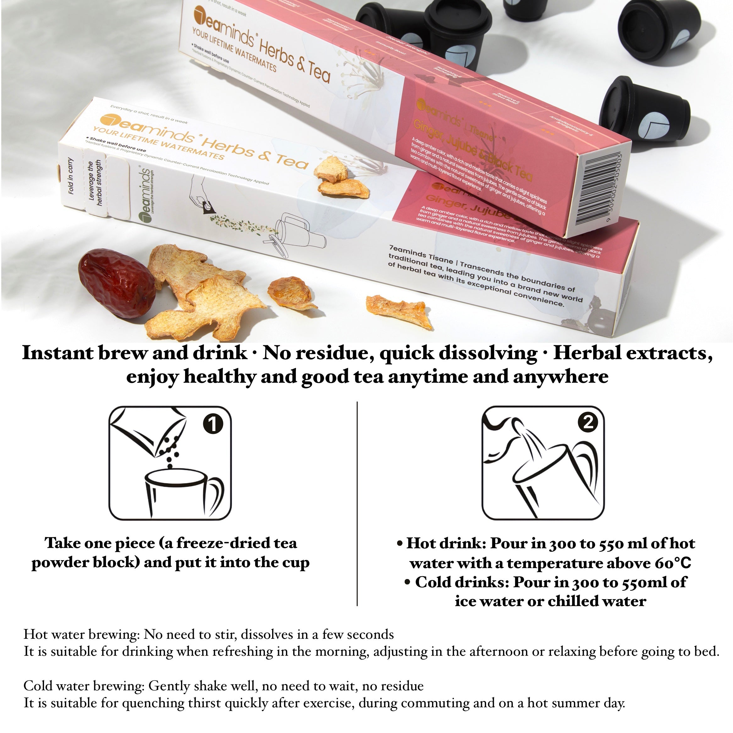 Cold Extracted Herbal Tea | Ginger Jujube & Black tea