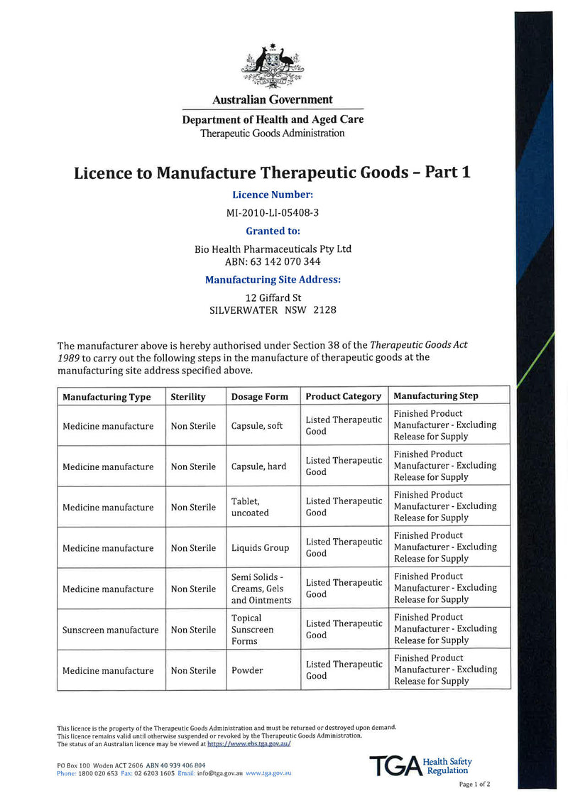 TGA manufacturing licence thumbnail